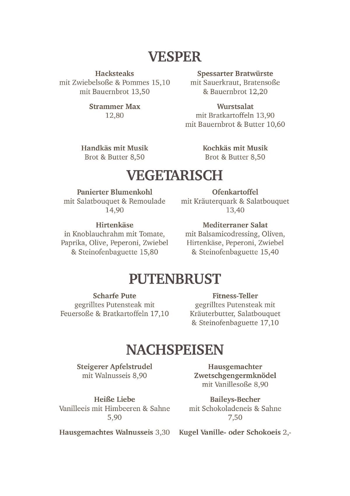 Speisekarte, Seite 4 von 5